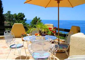 Terrasse mit Meerblick Ferienhaus Cala Llamp Mallorca 4 Personen PM 103 Nr. 70B