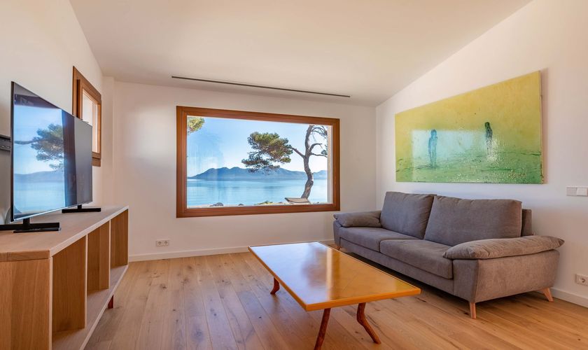 Wohnzimmer mit SAT-TV Ferienhaus am Meer PM 3550