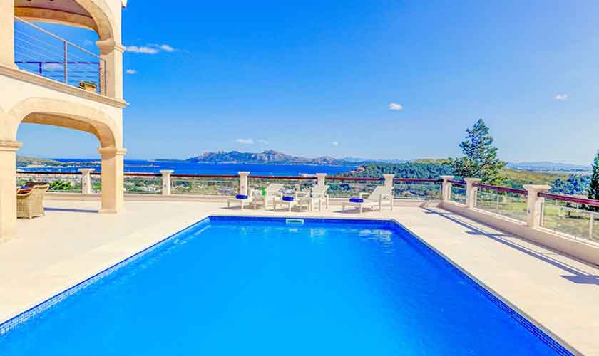 Meerblick und Pool Villa Mallorca Norden PM 3529