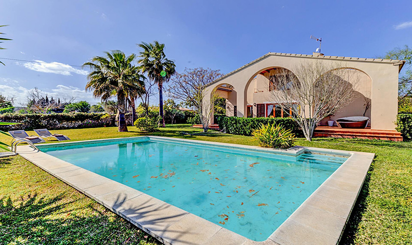 Pool mit Palmen und Haus im Hintergrund PM 363