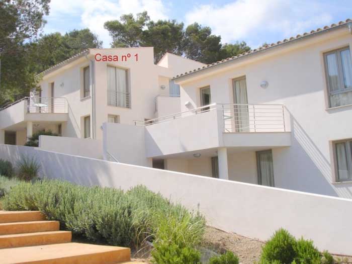 Hausansicht Ferienhaus Mallorca mit Pool Strandnah Cala Molins WLAN PM 3491