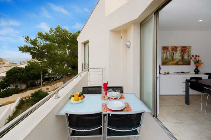 Terrasse Ferienhaus Mallorca in Strandnähe mit Pool PM 3492