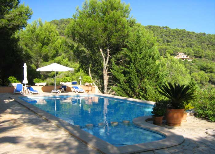 Poolblick Ferienhaus Mallorca Südosten mit Pool für 4 Personen PM 605