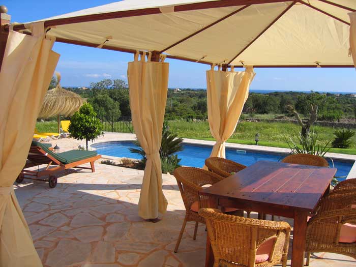 Terrasse 3 Finca Mallorca mit Pool und Klimaanlage für 10 Personen PM 646
