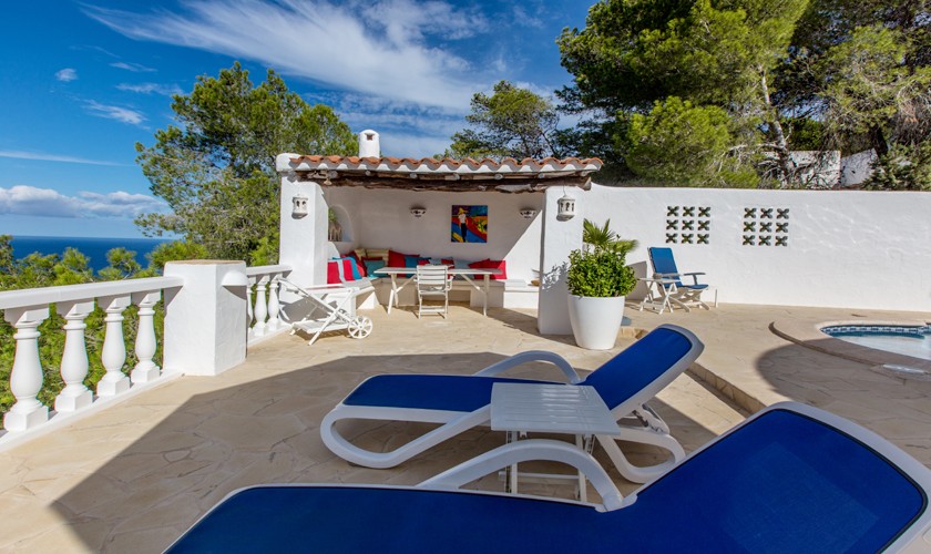 Terrasse und Meerblick Ferienhaus Ibiza IBZ 31