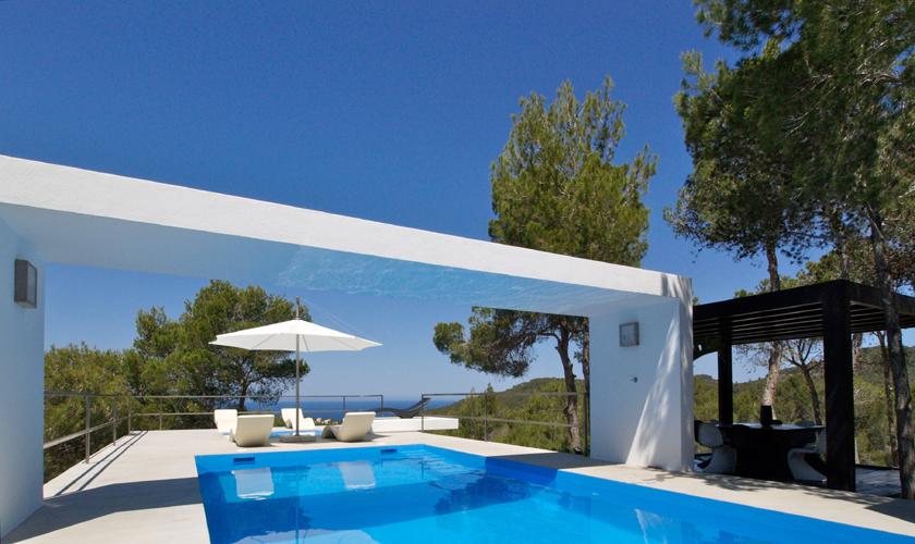 Pool und Meerblick Exklusives Ferienhaus Ibiza 10 Personen IBZ 80