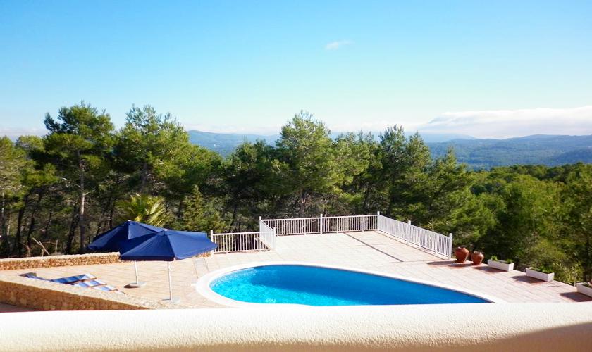 Pool und Blick Ferienhaus Ibiza für 4 Personen IBZ 95