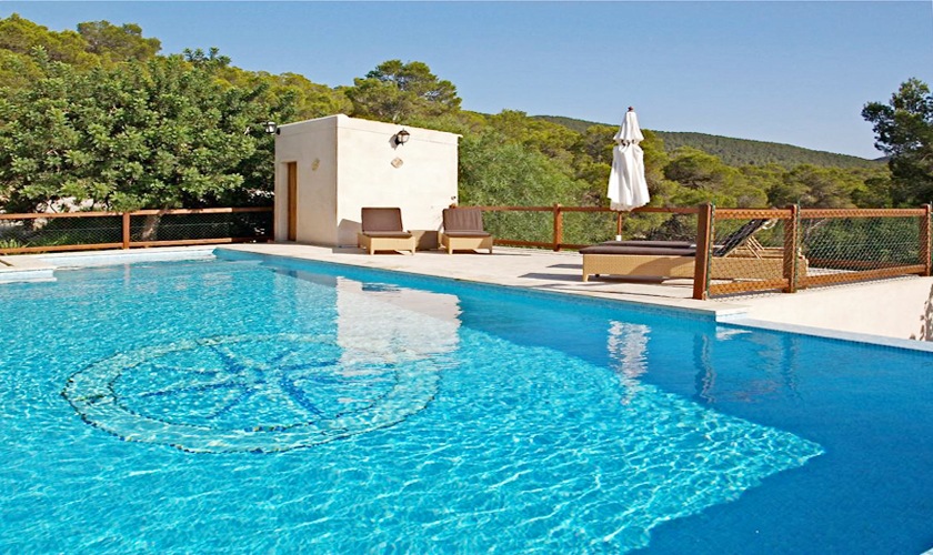 Poolblick Villa Ibiza mit Klimaanlage und WLAN IBZ 11