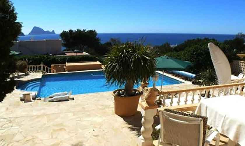 Pool und Meerblick Ferienhaus Ibiza IBZ 56