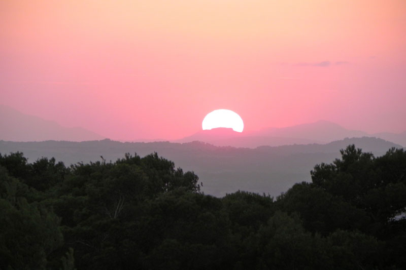 Sonnenuntergang Ferienfinca Mallorca für 8-10 Personen bei Felanitx PM 678