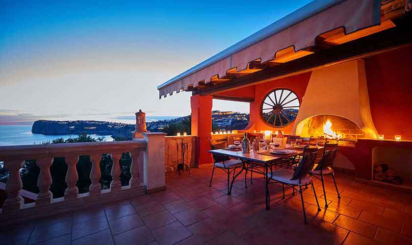 Terrasse abends Ferienhaus Mallorca Westküste PM 103 Nr. 70C