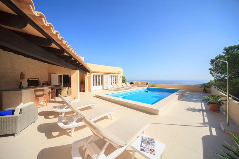 Terrasse der Ferienvilla Mallorca Ostküste PM 504